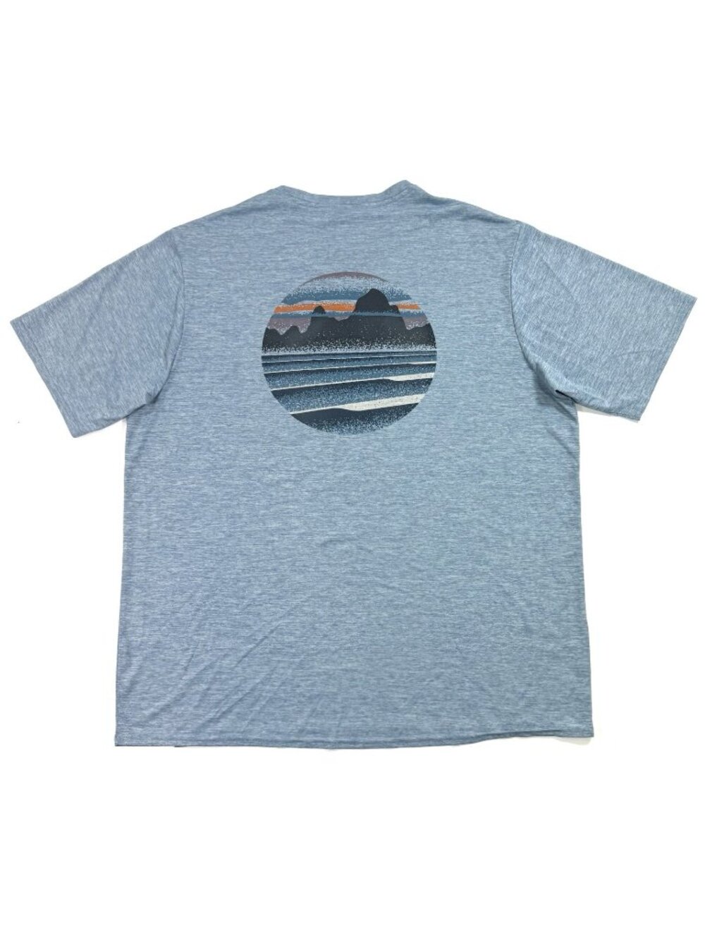 Patagonia Mens Capilene Cool Daily Graphic Shirt Sz Large Blue Outdoor Mountains